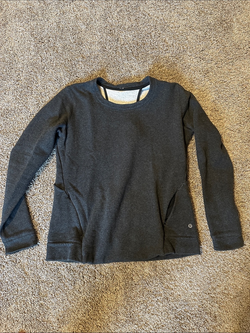 lululemon athletica Dark Charcoal Gray Crewneck Sweatshirt